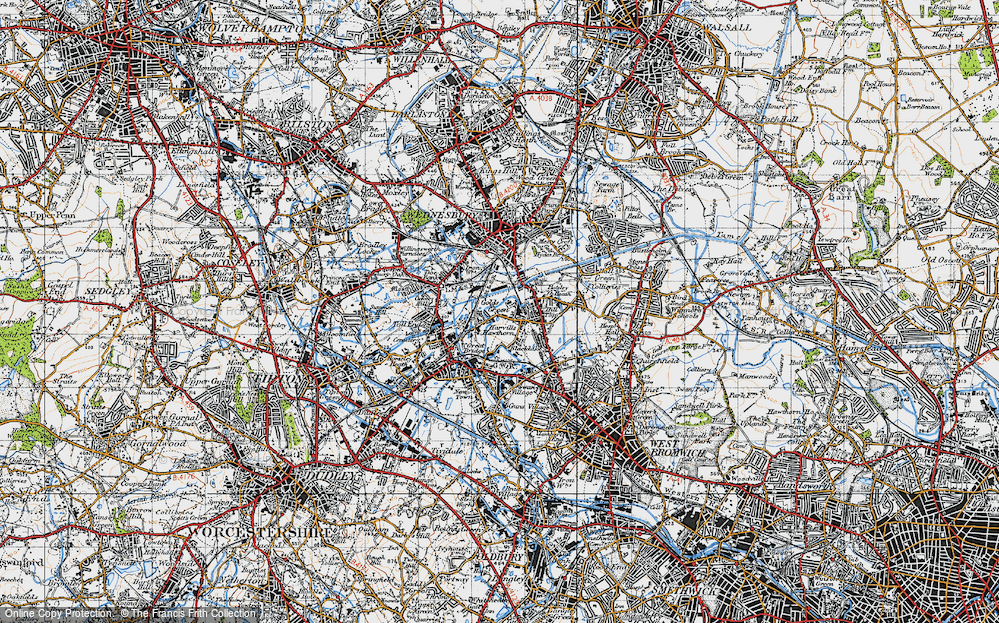 Old Map of Harvills Hawthorn, 1946 in 1946