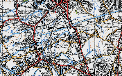 Old map of Harvills Hawthorn in 1946
