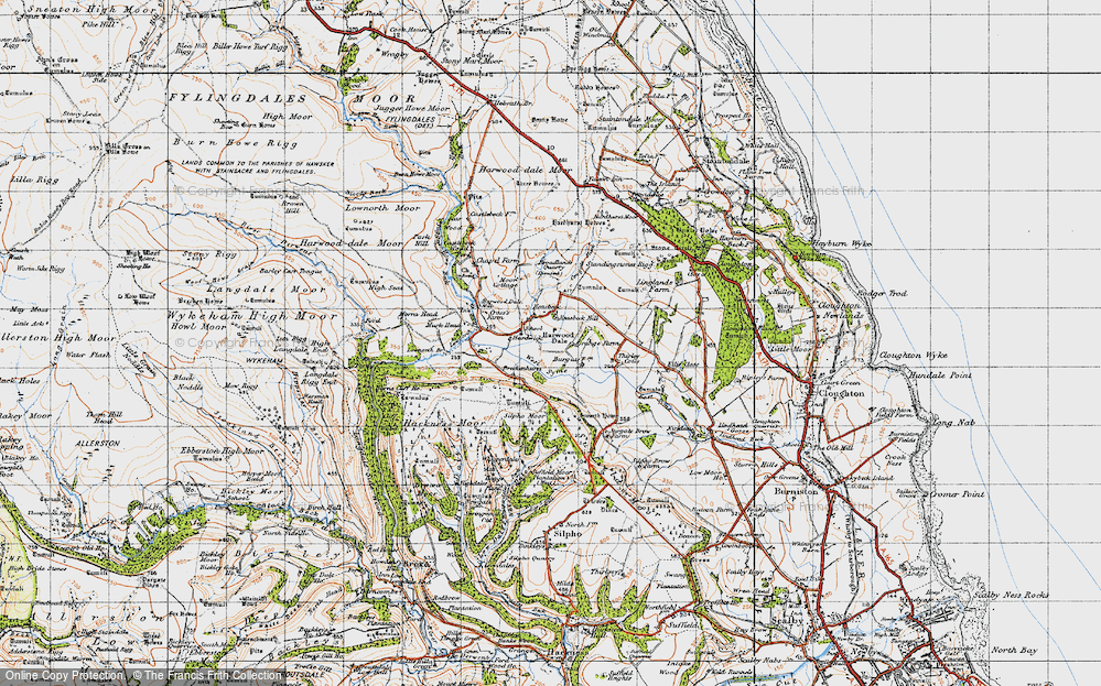 Old Map of Harwood Dale, 1947 in 1947