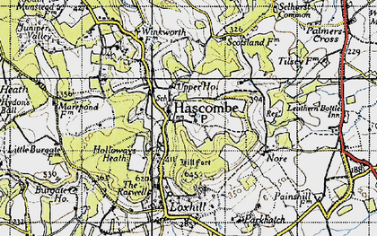Old map of Hascombe in 1940