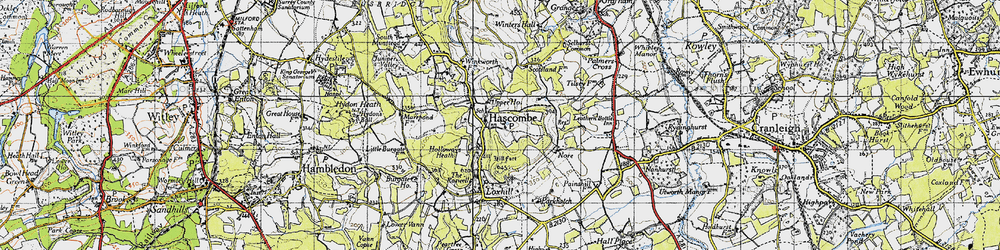 Old map of Hascombe in 1940
