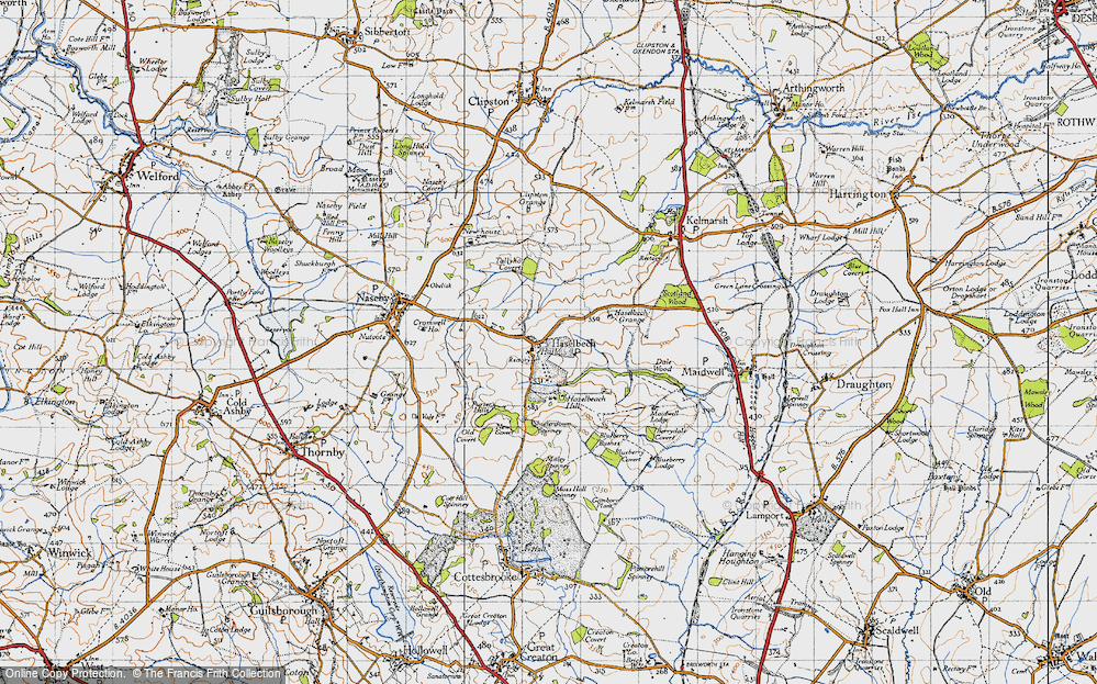 Old Map of Haselbech, 1946 in 1946