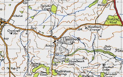 Old map of Haselbech in 1946