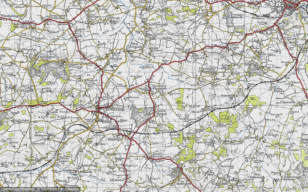 Old Map of Haselbury Plucknett, 1945 in 1945