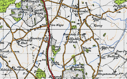 Old map of Haseley Green in 1947