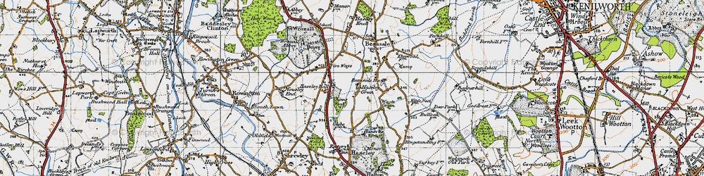 Old map of Haseley Green in 1947