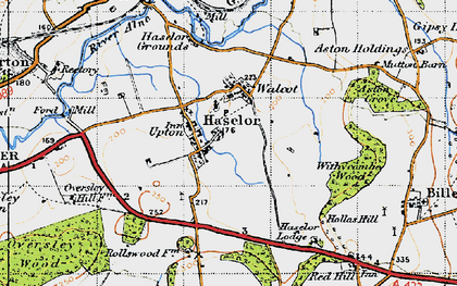 Old map of Haselor in 1947