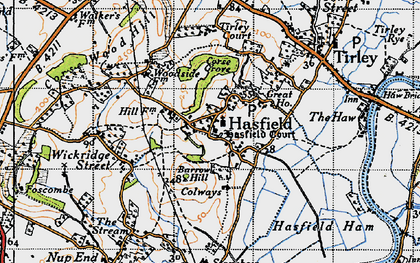 Old map of Hasfield in 1947