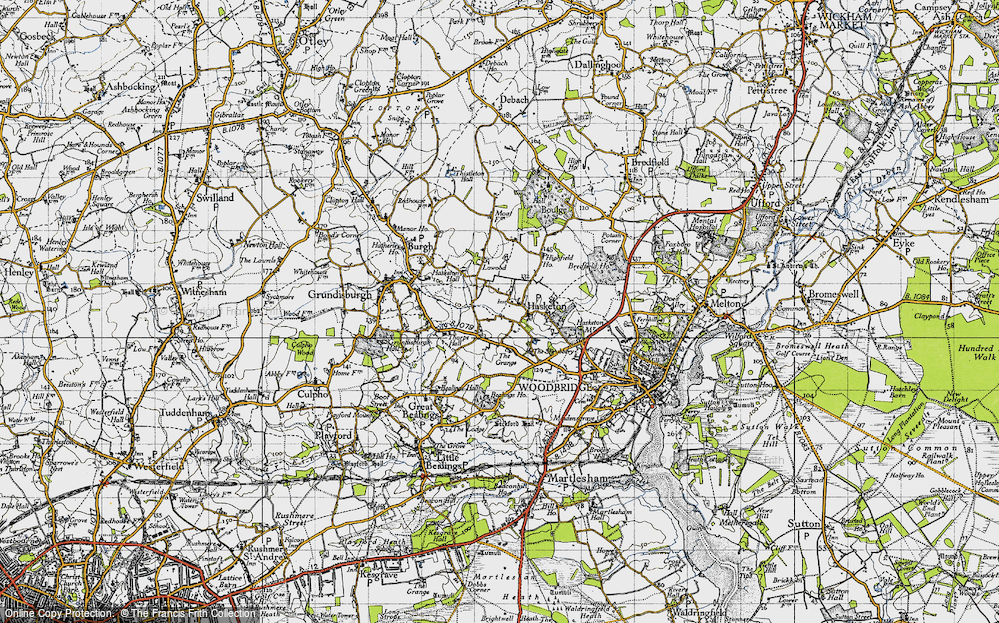 Old Map of Hasketon, 1946 in 1946