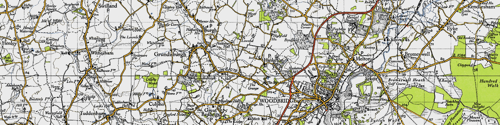 Old map of Hasketon in 1946