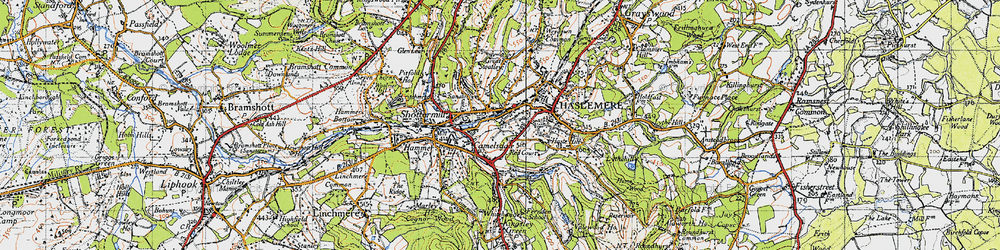 Old map of Haslemere in 1940