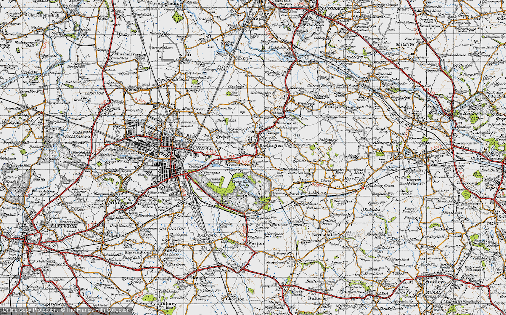 Old Map of Haslington, 1947 in 1947