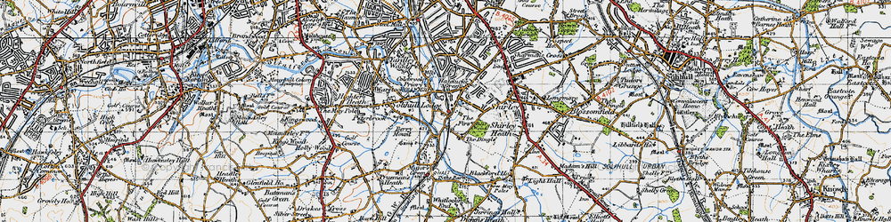 Old map of Hasluck's Green in 1947