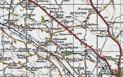 Old map of Hassall Green in 1947