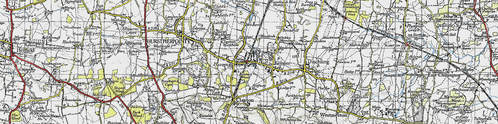 Old map of Hassocks in 1940