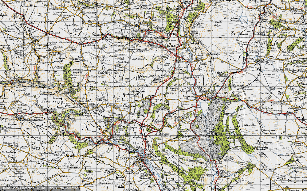 Old Map of Historic Map covering Birchill Bank Wood in 1947