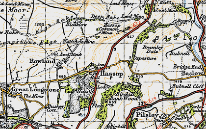 Old map of Hassop in 1947