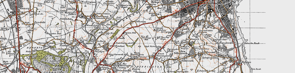 Old map of Hasting Hill in 1947