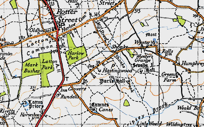 Old map of Paris Hall in 1946