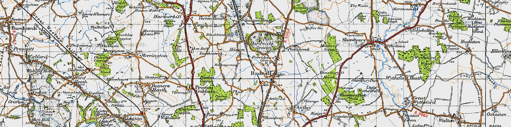 Old map of Plex in 1947