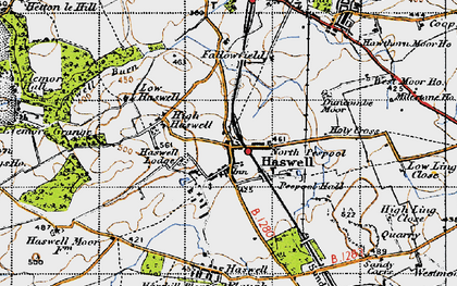Old map of Haswell in 1947