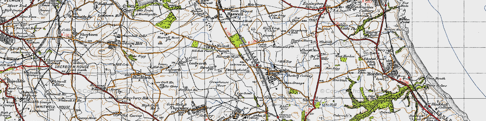 Old map of Haswell Moor in 1947