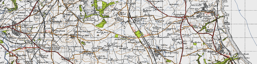 Old map of Haswell Plough in 1947