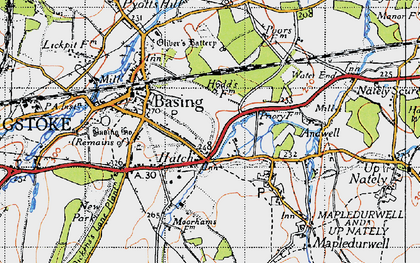 Old map of Hatch in 1945