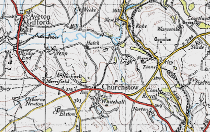 Old map of Hatch in 1946