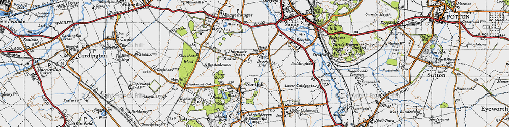 Old map of Budna in 1946