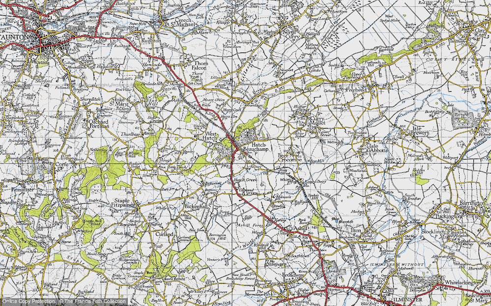 Old Map of Hatch Beauchamp, 1945 in 1945
