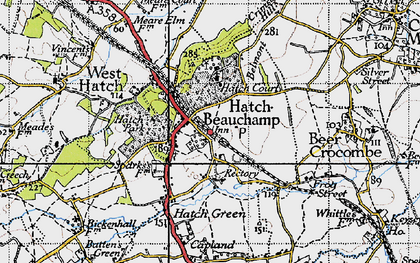 Old map of Hatch Beauchamp in 1945