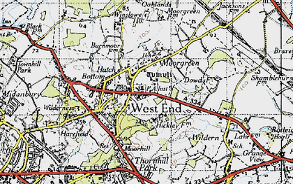 Old map of Hatch Bottom in 1945