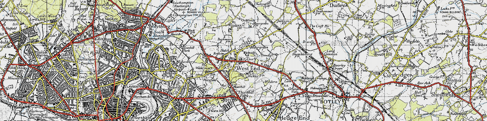 Old map of Hatch Bottom in 1945
