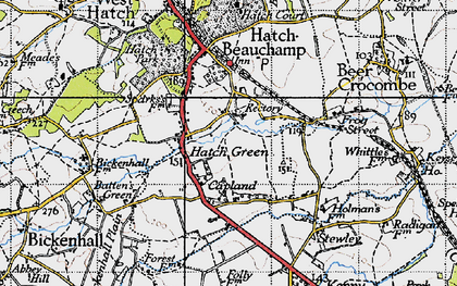 Old map of Hatch Green in 1945