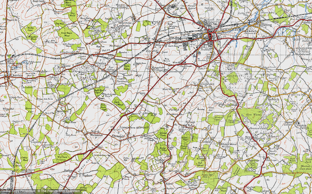 Old Map of Hatch Warren, 1945 in 1945