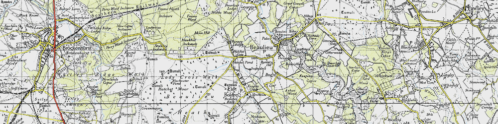 Old map of Hatchet Gate in 1945