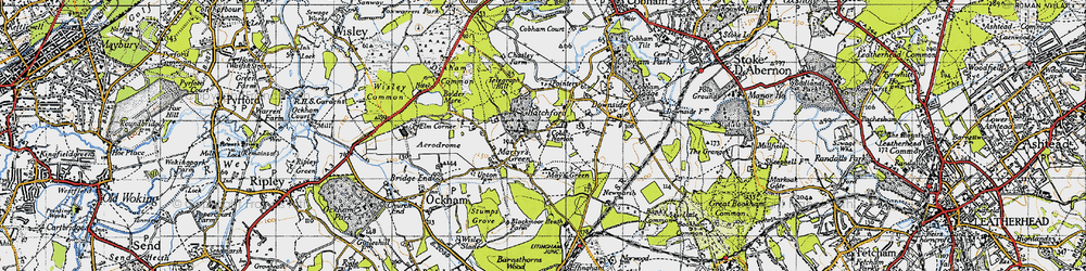 Old map of Hatchford in 1940