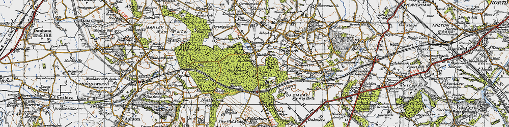 Old map of Blakemere Moss in 1947