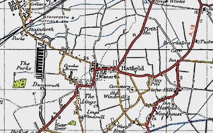 Old map of Hatfield in 1947
