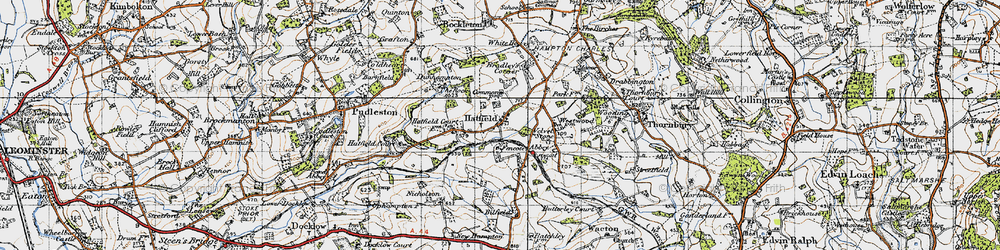 Old map of Bradley's Corner in 1947
