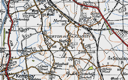 Old map of Hatfield in 1947