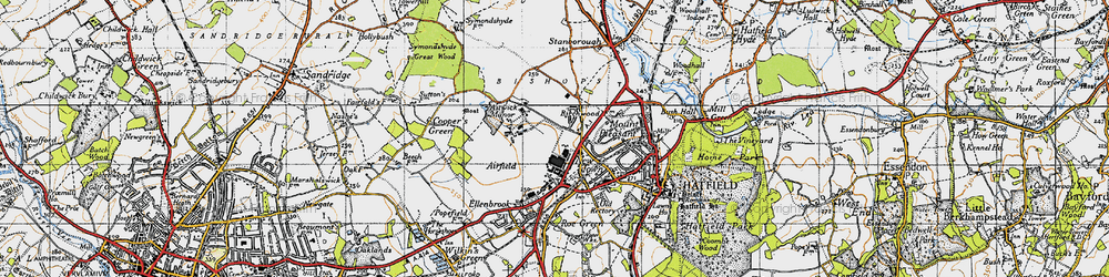 Old map of Hatfield Garden Village in 1946