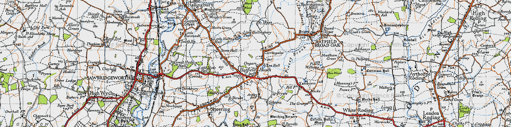 Old map of Hatfield Heath in 1946