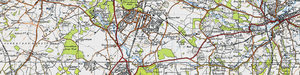 Old map of Hatfield Hyde in 1946