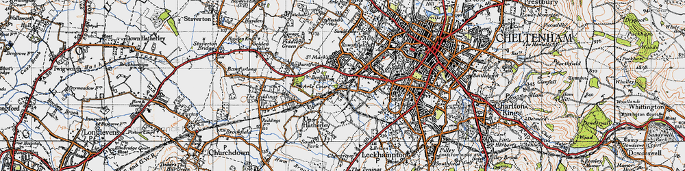 Old map of Hatherley in 1946