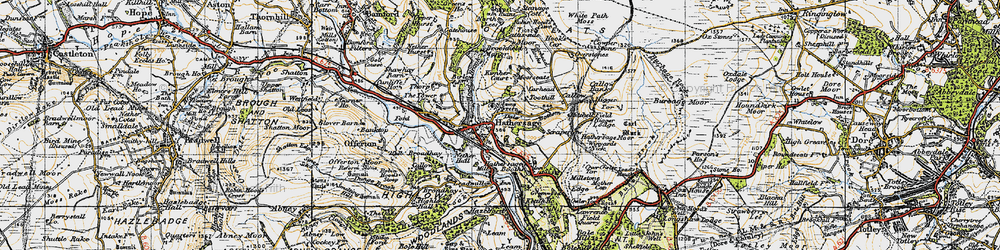 Old map of Hathersage in 1947