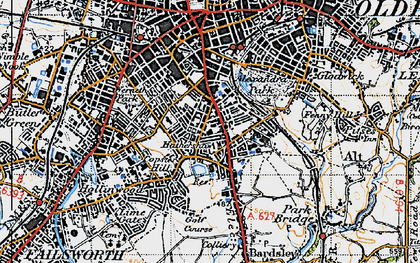 Old map of Hathershaw in 1947