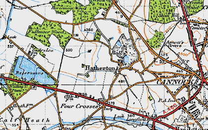 Old map of Hatherton in 1946