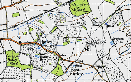 Old map of Hatley St George in 1946